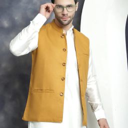 jompers Men Regular Fit Nehru Jacket with Button Closure image 1