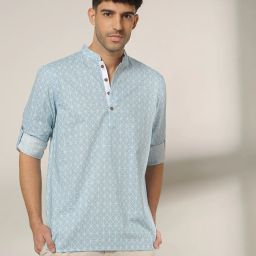 samav Geometric Print Short Kurta image 1