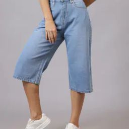 Shein Mid-Calf Length Flared Fit Culottes Jeans-image-29