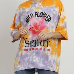 Shein Drop Shoulder Typographic Front Print Oversized Fit Crew Tshirt-image-78