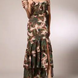 Shein Spaghetti Strap Layered Maxi Split Thigh Dress-image-53
