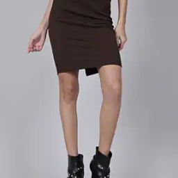 Shein Party Mini Length Coffee Slit Pencil Skirt with Back Zip-image-31