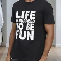 Shein Short Sleeve Typographic Chest Print Crew Tshirt-picture-37