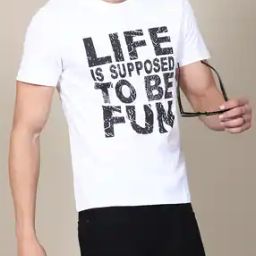 Shein Short Sleeve Typographic Chest Print Crew Tshirt-picture-39