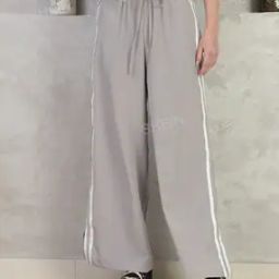 Shein Casual Waist Striped Wide Leg Track Pant with Side Pockets-image-35