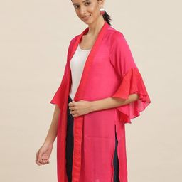 qurvii Women Colourblock Regular Fit Front-Open Shrug image 2