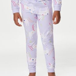 marks & spencer Girls Unicorn Print Sweatshirt & Joggers Set image 3