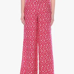 shyla Geometric Print Palazzos with Drawstring Waist image 3