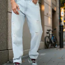 Shein Full Length Distressed Straight Jeans With Pockets-image-96