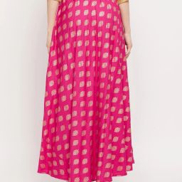 clora creation Ethnic Print Flared Skirt with Drawstring Waist image 3