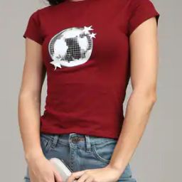 Shein Cap Sleeves Graphic Chest Print Fitted Short Tshirt-image-56