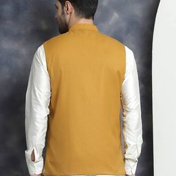 jompers Men Regular Fit Nehru Jacket with Button Closure image 3