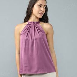 Shein Party Halter Neck Sleeveless Top with Back Tie-Up-picture-35
