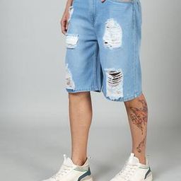 Shein Street Distress Denim Shorts With Pockets-image-13