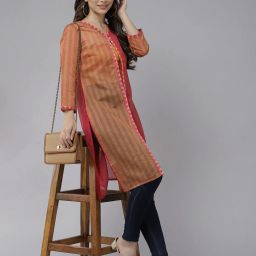 aarika girls ethnic Striped Shrug with Button-Loop Closure image 4