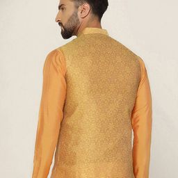 kisah Men Regular Fit Nehru Jacket with Patch Pockets image 4