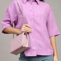 Shein Spread Collar Drop Shoulder Textured Shirt-image-10