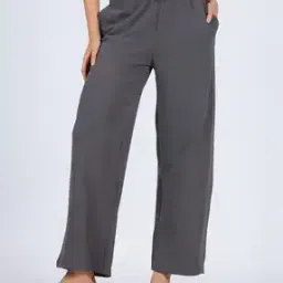 Shein Ankle Length Wide Track Pants With Pockets-image-57