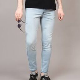 Shein Full Length Mid Wash Slim Jeans With Pockets-image-27