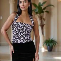 Shein Party Purple Abstract Pattern Sleeveless Stylised Crop Top-image-3