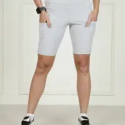 Shein Activewear Double Pocket Mid Rise Above The Knee Shorts-image-16