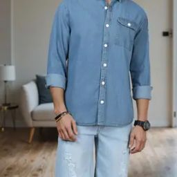 Shein Spread Collar Full Sleeve Shirt With Chest Pocket-image-57
