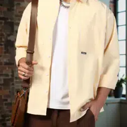 Shein Spread Collar Full Sleeves Striped Shirt-image-91