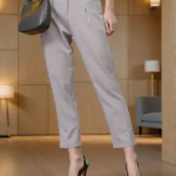 Shein Ankle Length Single-Pleated Textured Tapered Fit Pants-image-29