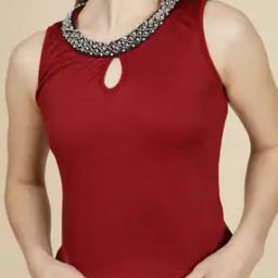 Shein Party Sleeveless Front Keyhole Cut-Out Fitted Short Top-image-50