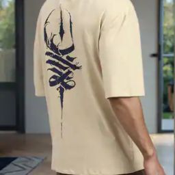 Shein Drop Shoulder Graphic Back & Chest Print Crew Tshirt-image-69