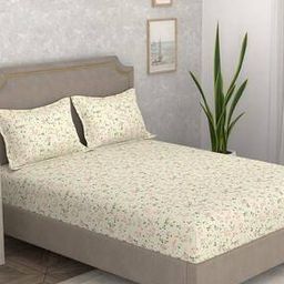 220 TC Floral Print Super King-Size Bedsheet with Pillow Covers-32