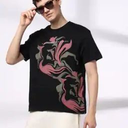 Men Printed Boxy Fit Round-Neck T-Shirt-image-11