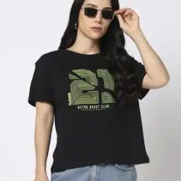 Women Graphic Print Regular Fit Crew-Neck T-Shirt-image-90