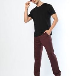 Men Straight Fit Flat-Front Trousers-picture-42