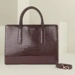 Women Crocskin 14" Laptop Handbag-image-46