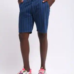Striped Slim Fit Shorts with Slip Pockets-picture-27