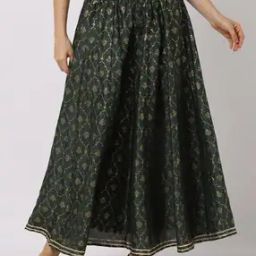 Printed Flared Skirt with Elasticated Waist-16
