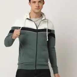 Colourblock Chevron Zip-Up Hoodie-picture-34