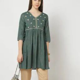 Embellished V-Neck Flared Tunic-picture-16