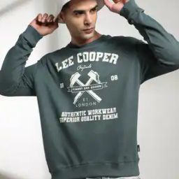 Men Logo Print Relaxed Fit Crew-Neck Sweatshirt-image-67