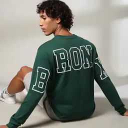 Men Typographic Print Regular Fit Crew-Neck Sweatshirt-image-5