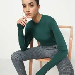 High-Neck Pullover with Ribbed Hem-image-101