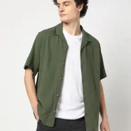 Men Regular Fit Short-Sleeves Textured Shirt-picture-18