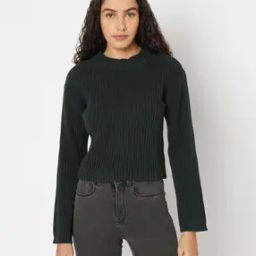 Women Ribbed Crew-Neck Pullover-image-29