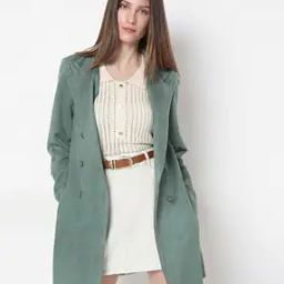 Women Regular Fit Trench Coat with Insert Pockets-image-34