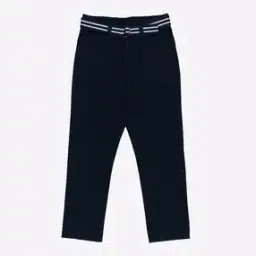 Flat-Front Trousers with Fabric Belt-image-3