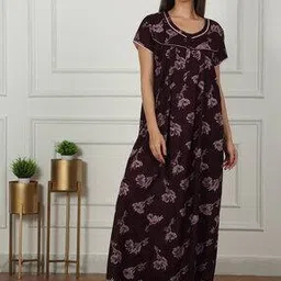 sweet dreams Women Floral Print Round-Neck Nightie-picture-14