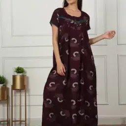 sweet dreams Women Floral Print Round-Neck Nightie-picture-13