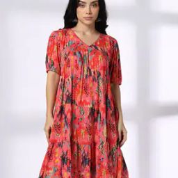 Women Printed Tiered Dress-image-27