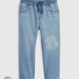Boys Mickey Mouse Print Slim Fit Jeans-picture-24